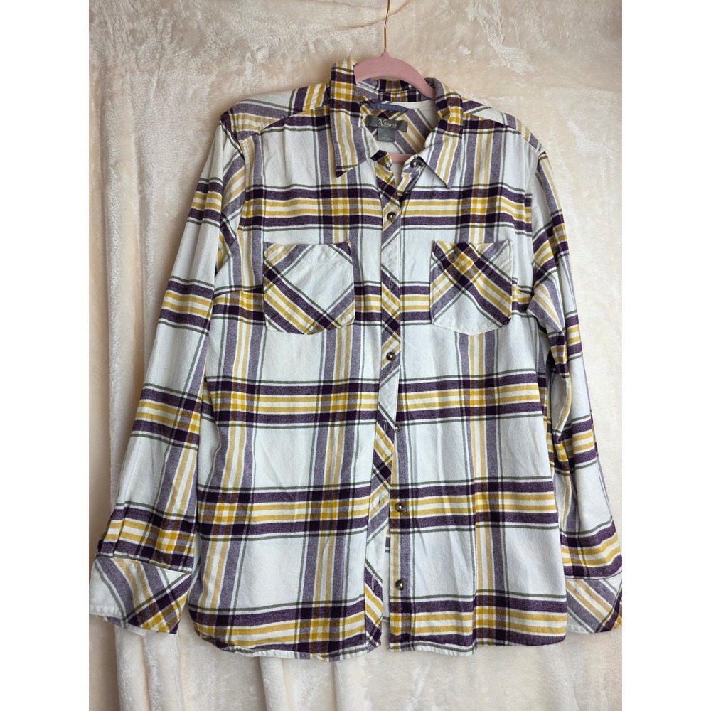 Natural Reflections Women XL‎ Plaid Flannel Shirt Long Sleeve Button Up Casual